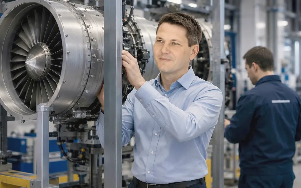 Symbolbild: Ingenieur prüft einen Prototyp im Versuchsfeld